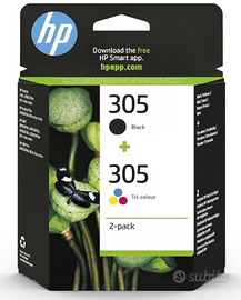 HP 305 Nero e Tricromia, Confezione da 2 Cartucce
