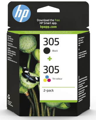 HP 305 Nero e Tricromia, Confezione da 2 Cartucce