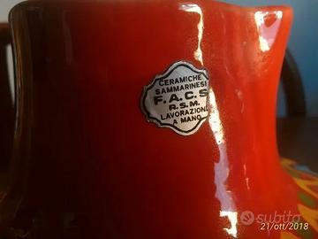Vaso vintage anni '70 fatto a mano e numerato-Facs
