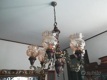 Lampadario 6 luci fine anni "60