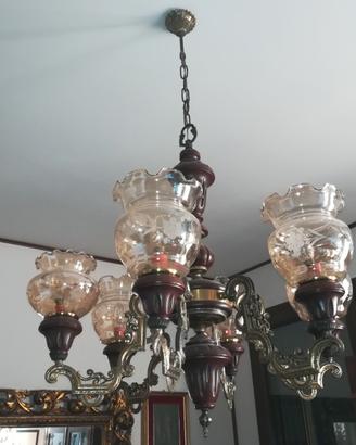 Lampadario 6 luci fine anni "60