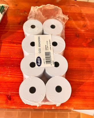 8 Rotoli carta termica per calcolatrice