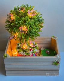Centrotavola decorativo con fiori luminosi-Shabby 