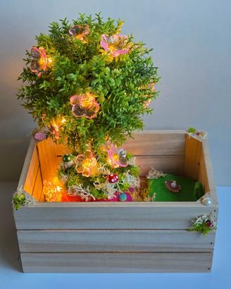 Centrotavola decorativo con fiori luminosi-Shabby 