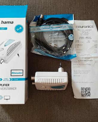 Amplificatore antenna DVBT2 e SAT 25db