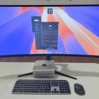 Monitor curvo 37,5" NUOVO, Mac mini M1, MX Keys