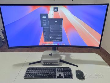 Monitor curvo 37,5" NUOVO, Mac mini M1, MX Keys