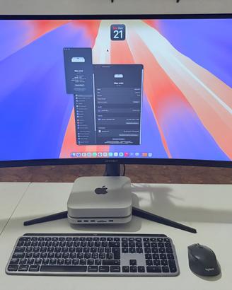 Monitor curvo 37,5" NUOVO + Mac mini M1 + MX Keys