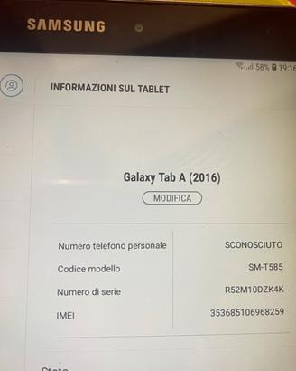 Tablet Samsung Galaxy Tab A 2016 SM T585