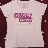 T-shirt scritta bianca e viola Fruit Of The Loom L