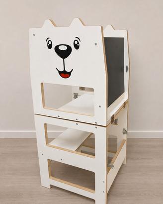 Torre Montessori  con lavagna trasformabile in tab