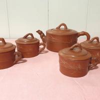 Servizio tè Vintage Chinese Yixing in terracotta