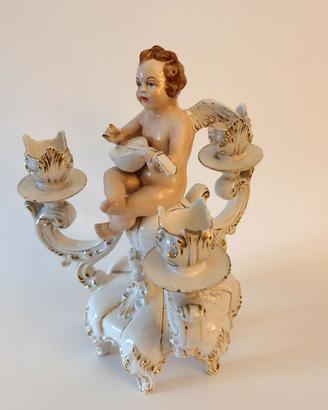 SPLENDIDI CANDELIERI  IN CERAMICA  CAPODIMONTE