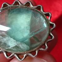 Anello vintage in argento 925 e gemma fluorite