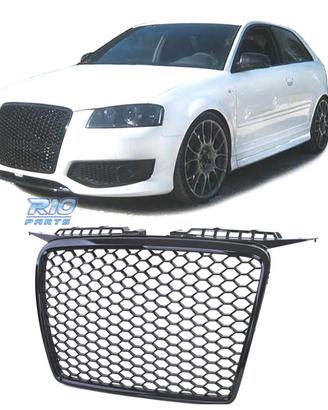GRIGLIA AUDI A3 8P 8PA 05-08 LOOK RS3 NERO LUCIDO