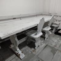 Corredo tavolo, cassapanca e sedie shabby e chic