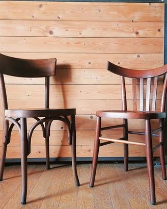 Sedie da bistrót anni '40 in legno di faggio 