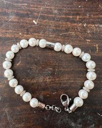 Bracciale unisex Amima in acciaio inox e pietre