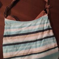 Borsa capiente donna strisce vintage regolabile