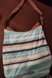 Borsa capiente donna strisce vintage regolabile