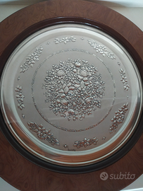 Piatto da appendere con sfondo in argento