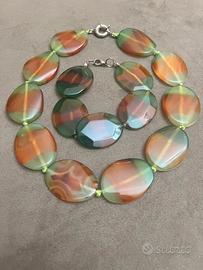 Set-BRACCIALE E COLLANA AGATA