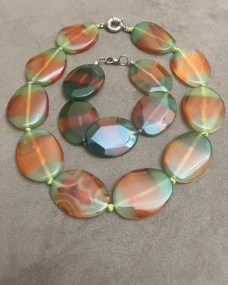 Set-BRACCIALE E COLLANA AGATA