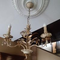 Lampadario in ferro battuto a tre luci