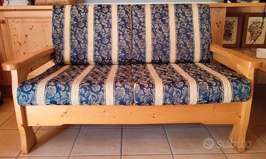 Divano in legno massello, cuscini sfoderabili
