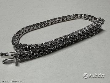 BRACCIALE TENNIS ORO 18kt. CON DIAMANTI NERI 5,22