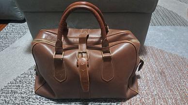 Borsa in pelle marrone anni 50 - valigia