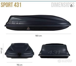 Portapacchi Auto -  CAM Box Sport 431, Nero, 430 L