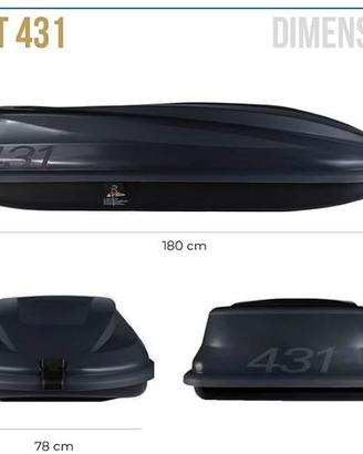 Portapacchi Auto -  CAM Box Sport 431, Nero, 430 L