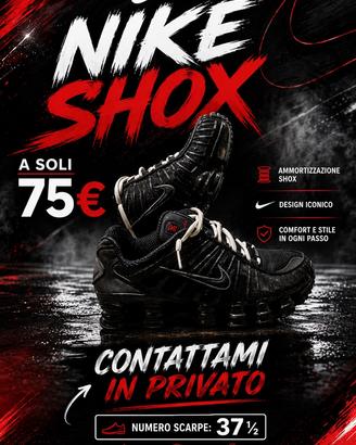 Nike shox nere con lacci bianchi