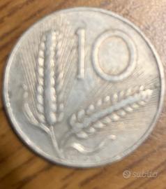Moneta da 10 Lire 1951 Spiga di grano/Aratro