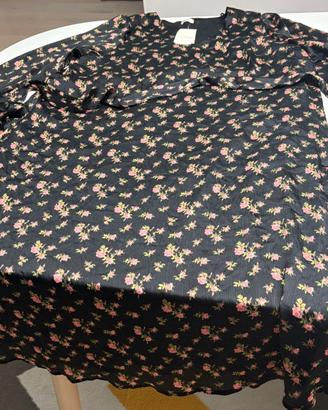 Abito Lungo Floreale Oltre Nero a Fiori Rosa – Tag