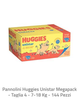 Pannolini hugghies taglia 4  da 7 kg fino a 18 kg