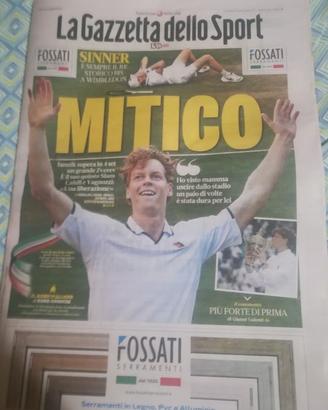 La Gazzetta dello Sport: Jannik Sinner 13/7/2026