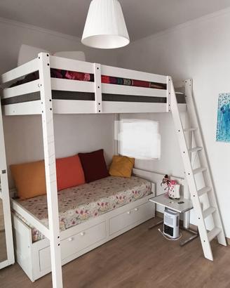 Letto a soppalco IKEA STORÅ 140x200 + materasso MO