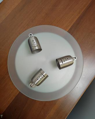 lampadario  3 faretti GU10 3x50W vetro temperato