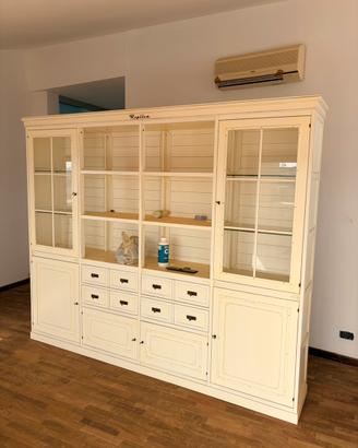 Armadio libreria/vetrina provenzale modulare 280cm