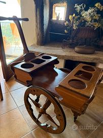 Carrello portavivande in legno massello