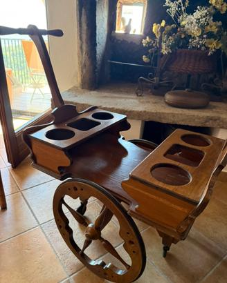 Carrello portavivande in legno massello