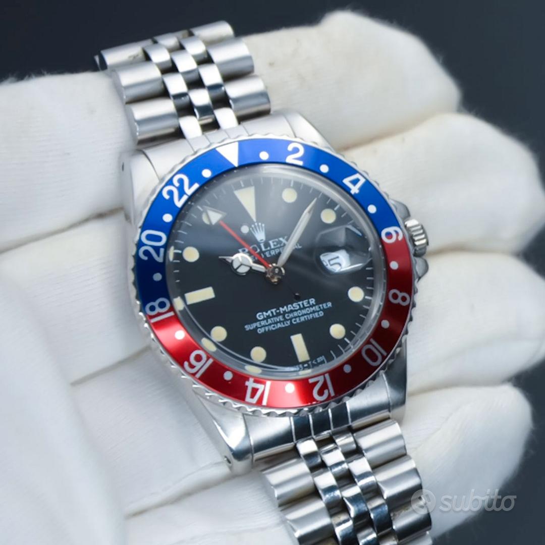 Rolex GMT Master Pepsi 16750 1980 Jubilee 40mm Abbigliamento e