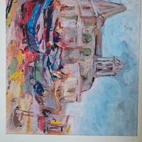 Quadro chiesa con barche