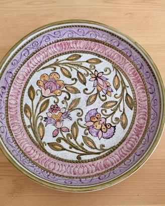 Piatto vintage decorativo portaoggetti con fiori