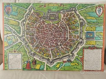 Antica Mappa di Milano su acciaio (80 x 40cm)