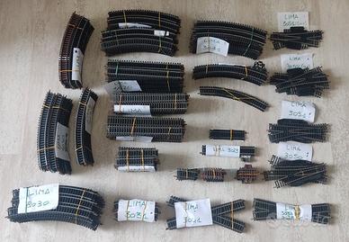 Grande lotto binari Lima H0 dritti curve scambi