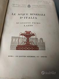 Libro sulle acque minerali del Lazio