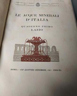 Libro sulle acque minerali del Lazio